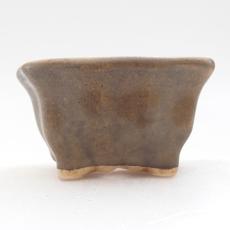 Ceramic bonsai bowl 6.5 x 6.5 x 3.5 cm, color brown