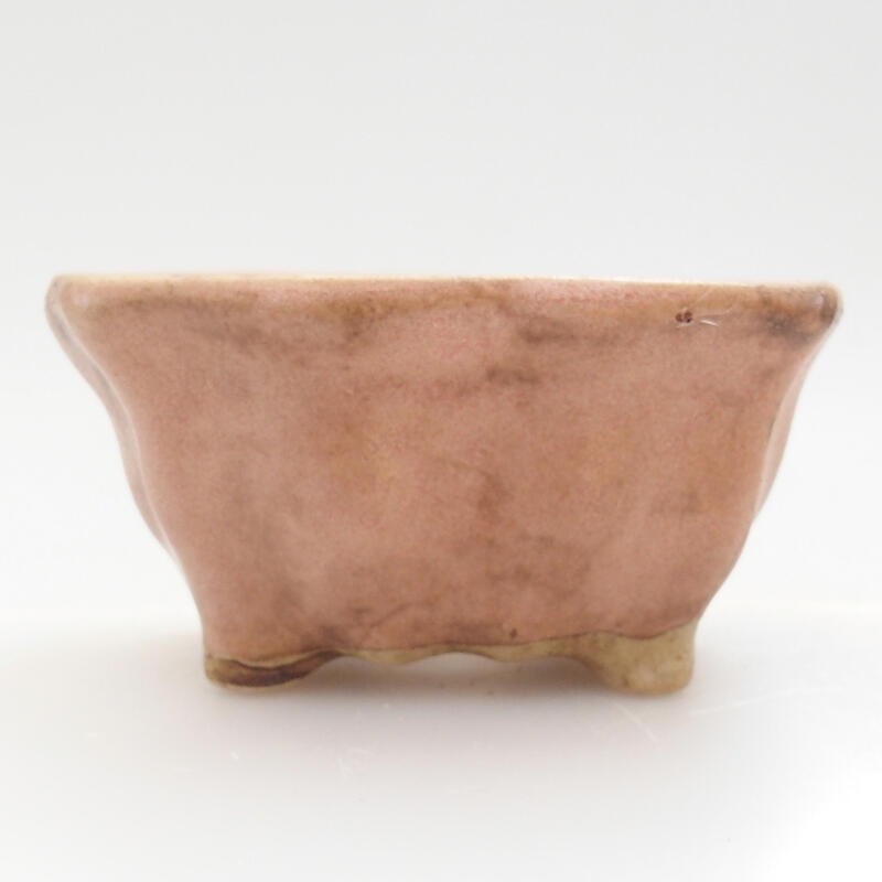 Ceramic bonsai bowl 6.5 x 6.5 x 3.5 cm, color pink