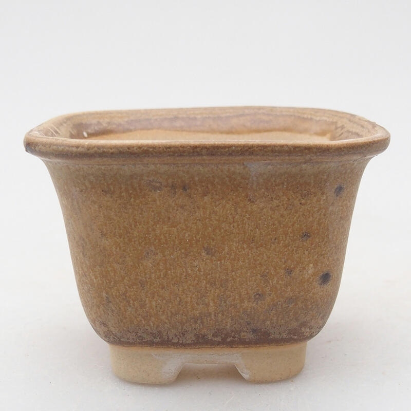 Ceramic bonsai bowl 6.5 x 6.5 x 4.5 cm, color beige