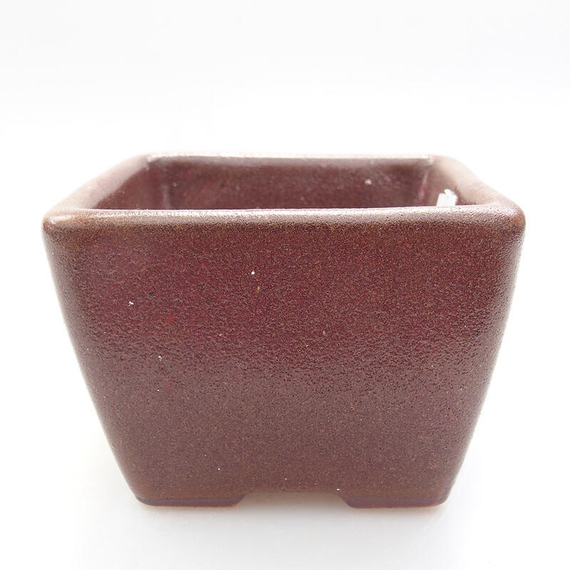 Ceramic bonsai bowl 6.5 x 6.5 x 5 cm, metallic color