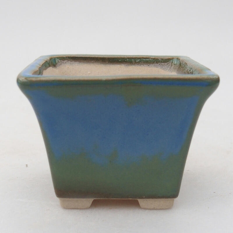 Ceramic bonsai bowl 6.5 x 6.5 x 5 cm, color blue