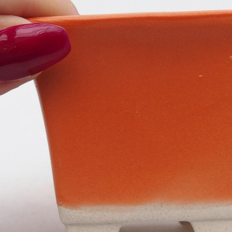 Ceramic bonsai bowl 6.5 x 6.5 x 5 cm, color orange