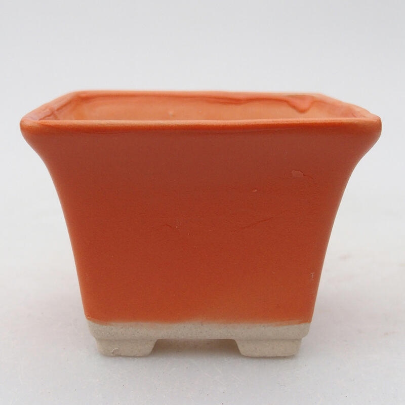 Ceramic bonsai bowl 6.5 x 6.5 x 5 cm, color orange