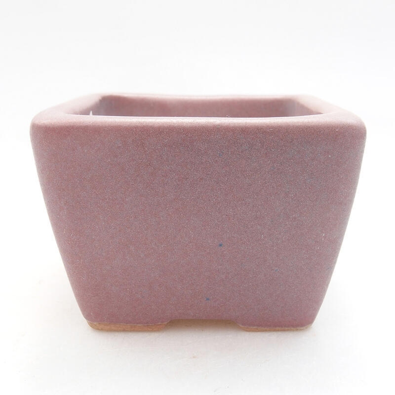 Ceramic bonsai bowl 6.5 x 6.5 x 5 cm, color pink