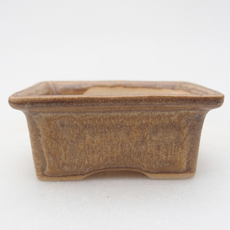 Ceramic bonsai bowl 6 x 4.5 x 2.5 cm, color beige