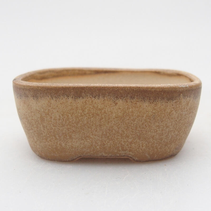 Ceramic bonsai bowl 6 x 4.5 x 2.5 cm, color beige