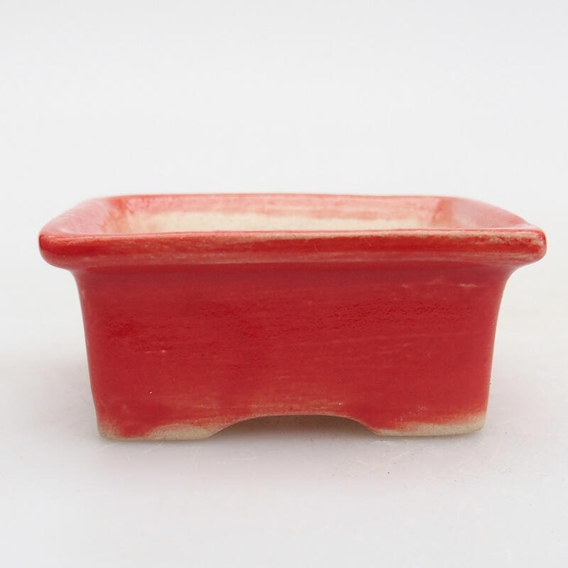 Ceramic bonsai bowl 6 x 4.5 x 2.5 cm, color red