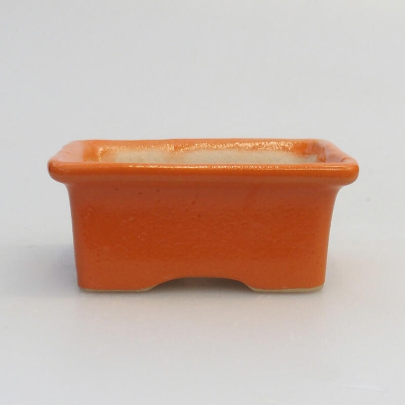 Ceramic bonsai bowl 6 x 4.5 x 2.5 cm, color orange