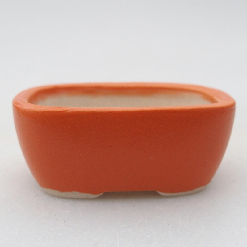 Ceramic bonsai bowl 6 x 4.5 x 2.5 cm, color orange