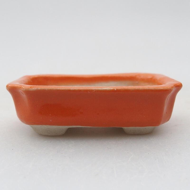 Ceramic bonsai bowl 6 x 4 x 2 cm, color orange