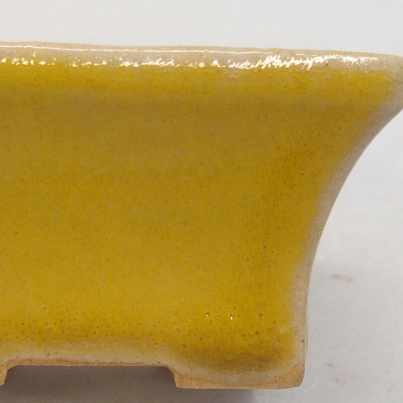 Ceramic bonsai bowl 6 x 4 x 3 cm, color yellow