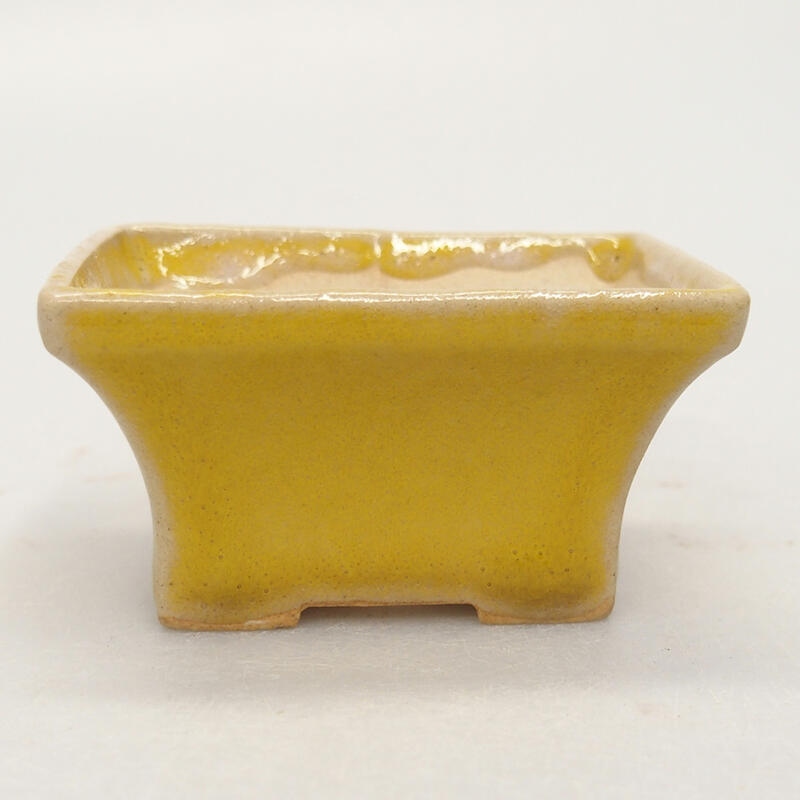 Ceramic bonsai bowl 6 x 4 x 3 cm, color yellow