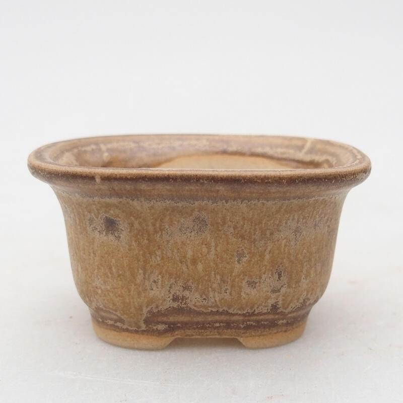 Ceramic bonsai bowl 6 x 5 x 3 cm, color beige