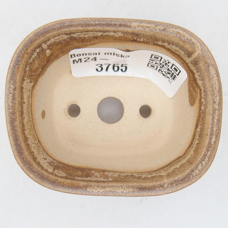 Ceramic bonsai bowl 6 x 5 x 3 cm, color beige