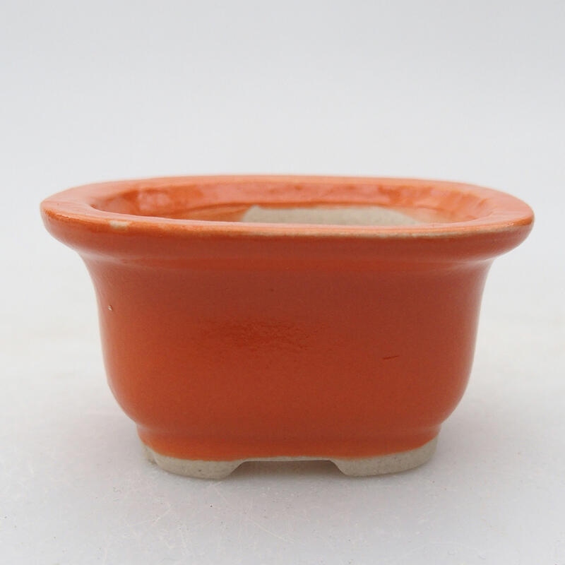 Ceramic bonsai bowl 6 x 5 x 3 cm, color orange