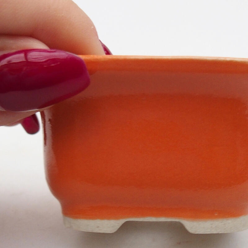 Ceramic bonsai bowl 6 x 5 x 3 cm, color orange