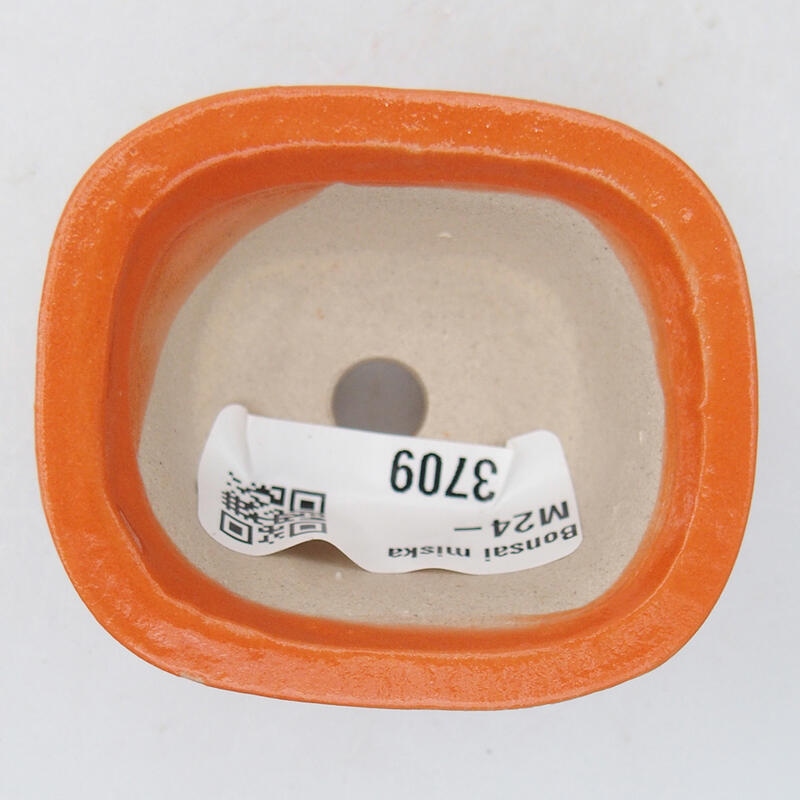 Ceramic bonsai bowl 6 x 5 x 3 cm, color orange