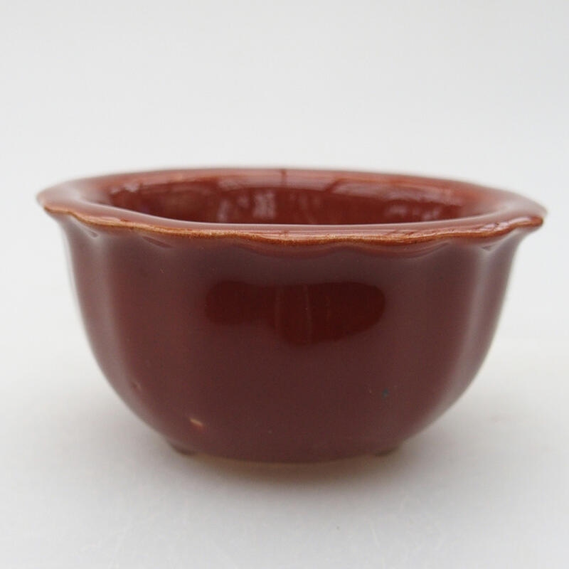 Ceramic bonsai bowl 6 x 6 x 3.5 cm, color brown