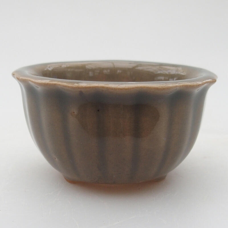 Ceramic bonsai bowl 6 x 6 x 3.5 cm, color gray