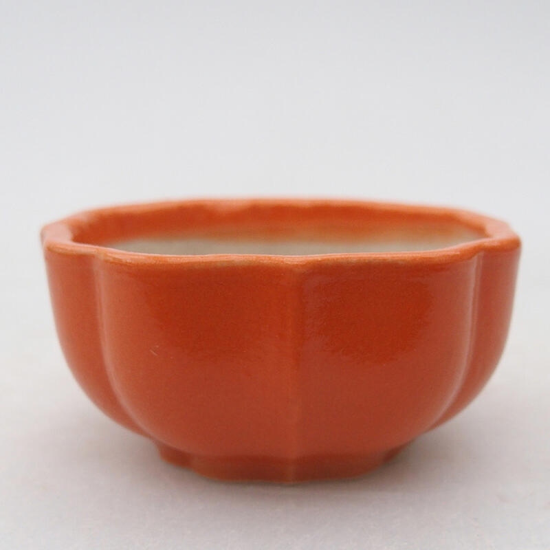 Ceramic bonsai bowl 6 x 6 x 3 cm, color orange