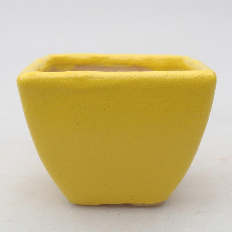 Ceramic bonsai bowl 6 x 6 x 4.5 cm, yellow