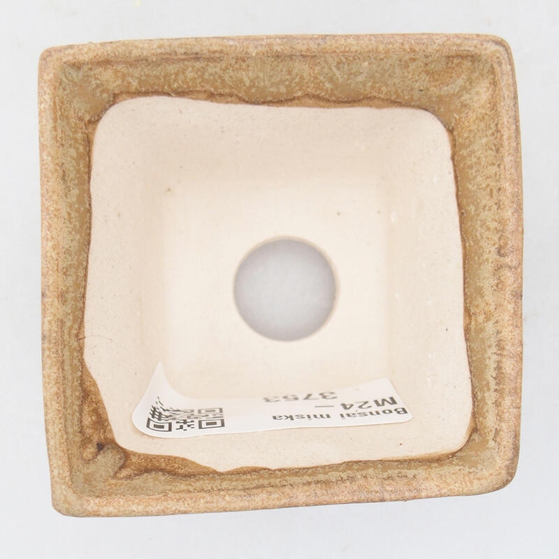 Ceramic bonsai bowl 6 x 6 x 4 cm, color beige