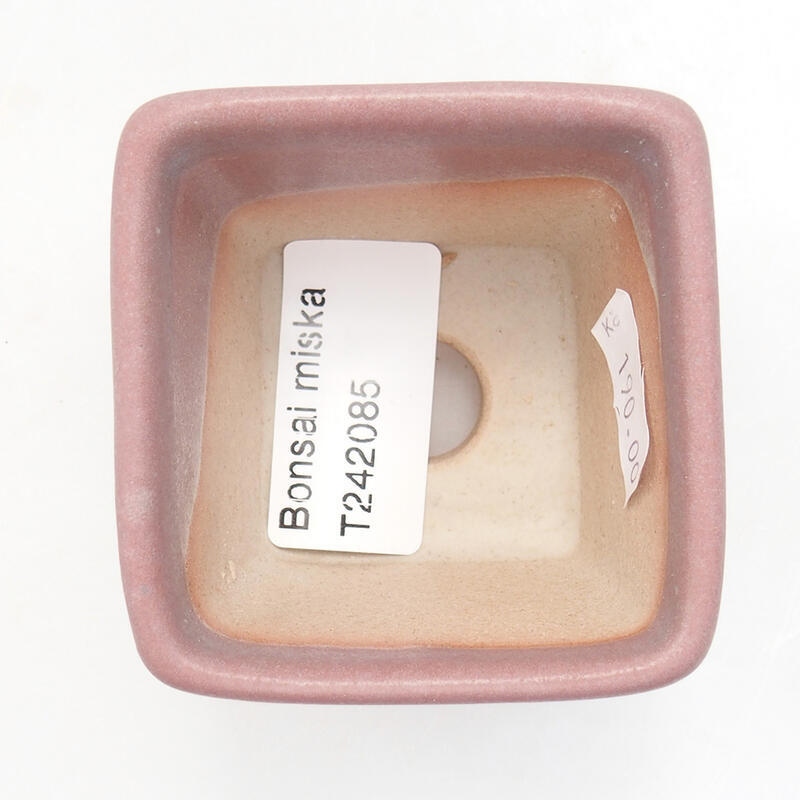 Ceramic bonsai bowl 6 x 6 x 5.5 cm, color pink