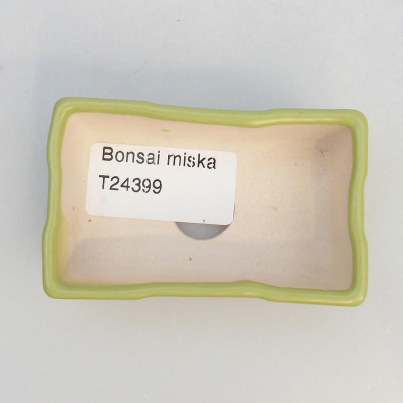 Ceramic bonsai bowl 7.5 x 4 x 3 cm, color green