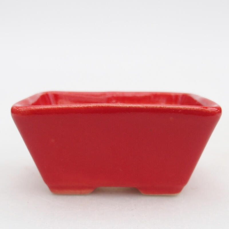 Ceramic bonsai bowl 7.5 x 5.5 x 3.5 cm, color red