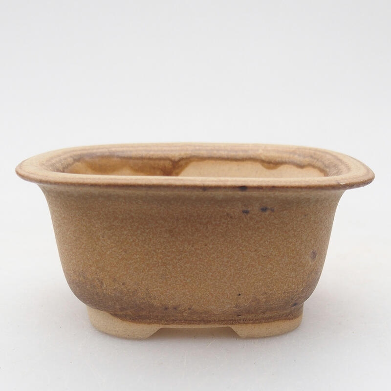 Ceramic bonsai bowl 7.5 x 6.5 x 3.5 cm, color beige