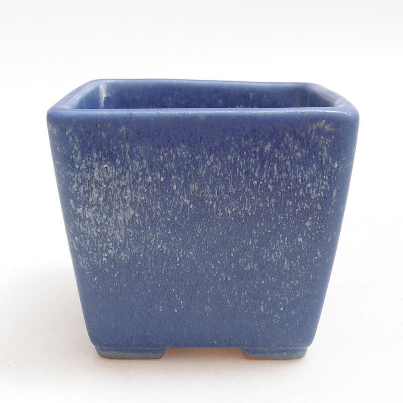 Ceramic bonsai bowl 7.5 x 7.5 x 7 cm, color blue