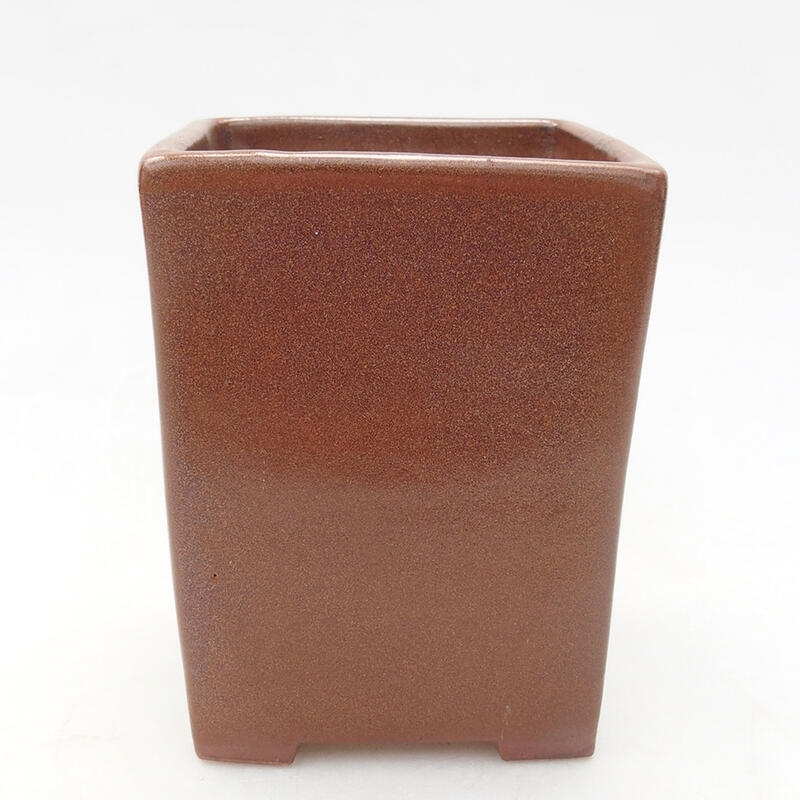 Ceramic bonsai bowl 7.5 x 7.5 x 9.5 cm, color brown