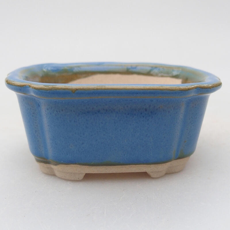 Ceramic bonsai bowl 7.5 x 7 x 3.5 cm, color blue