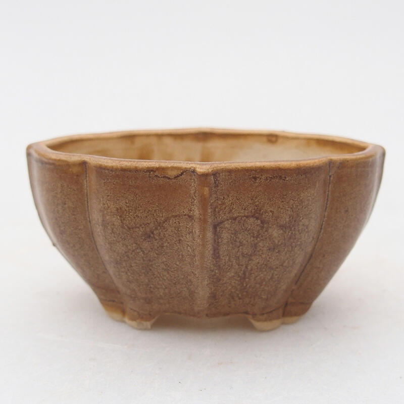 Ceramic bonsai bowl 7 x 5.5 x 3.5 cm, color beige