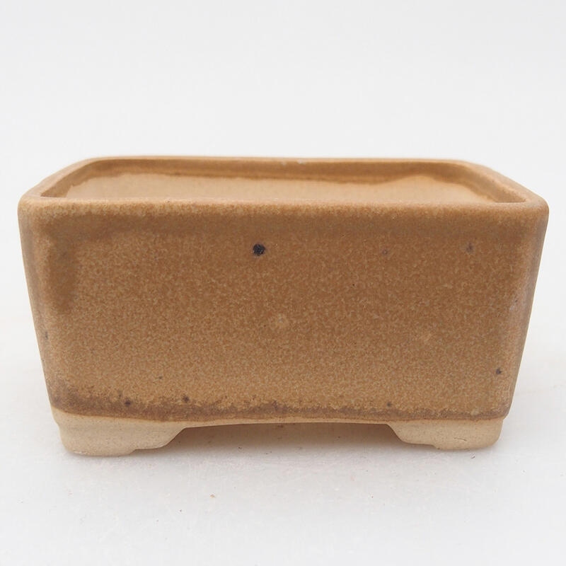 Ceramic bonsai bowl 7 x 5.5 x 3.5 cm, color beige