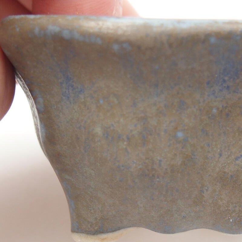 Ceramic bonsai bowl 7 x 6.5 x 3.5 cm, color blue-brown