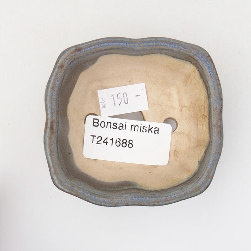 Ceramic bonsai bowl 7 x 6.5 x 3.5 cm, color blue-brown