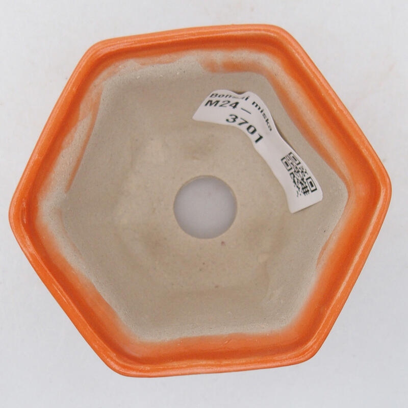 Ceramic bonsai bowl 7 x 6.5 x 5 cm, color orange