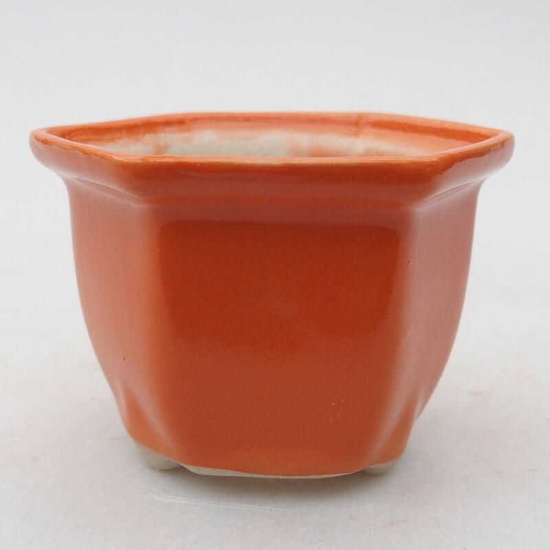 Ceramic bonsai bowl 7 x 6.5 x 5 cm, color orange