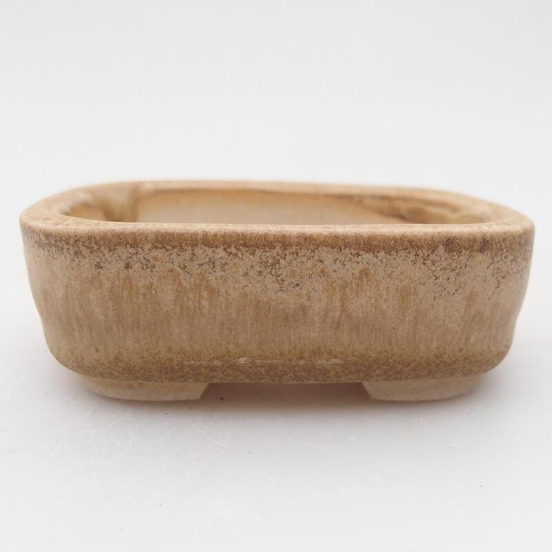 Ceramic bonsai bowl 7 x 6 x 2.5 cm, color beige