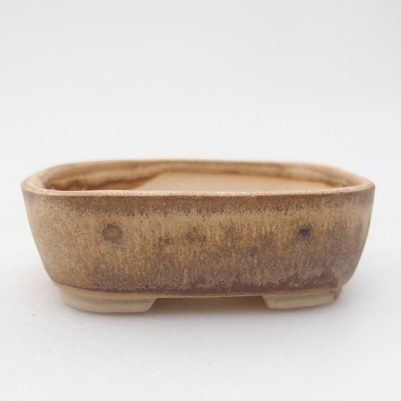 Ceramic bonsai bowl 7 x 6 x 2.5 cm, color beige