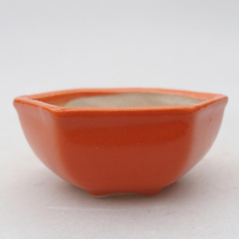 Ceramic bonsai bowl 7 x 6 x 3 cm, color orange