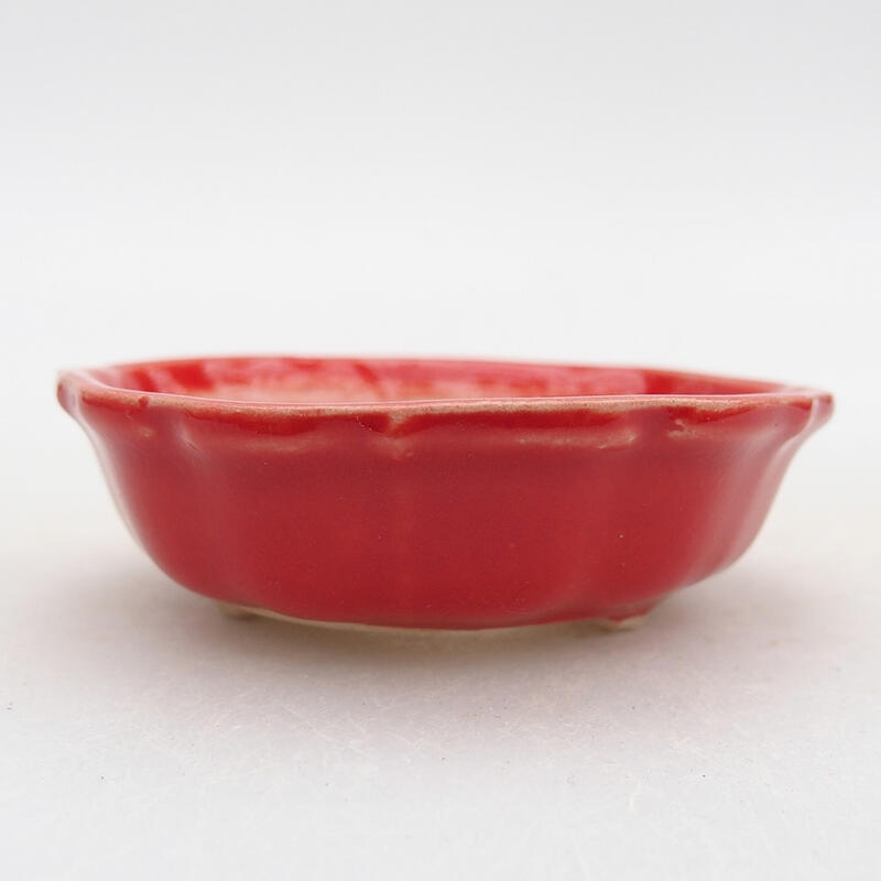 Ceramic bonsai bowl 7 x 7 x 2.5 cm, color red