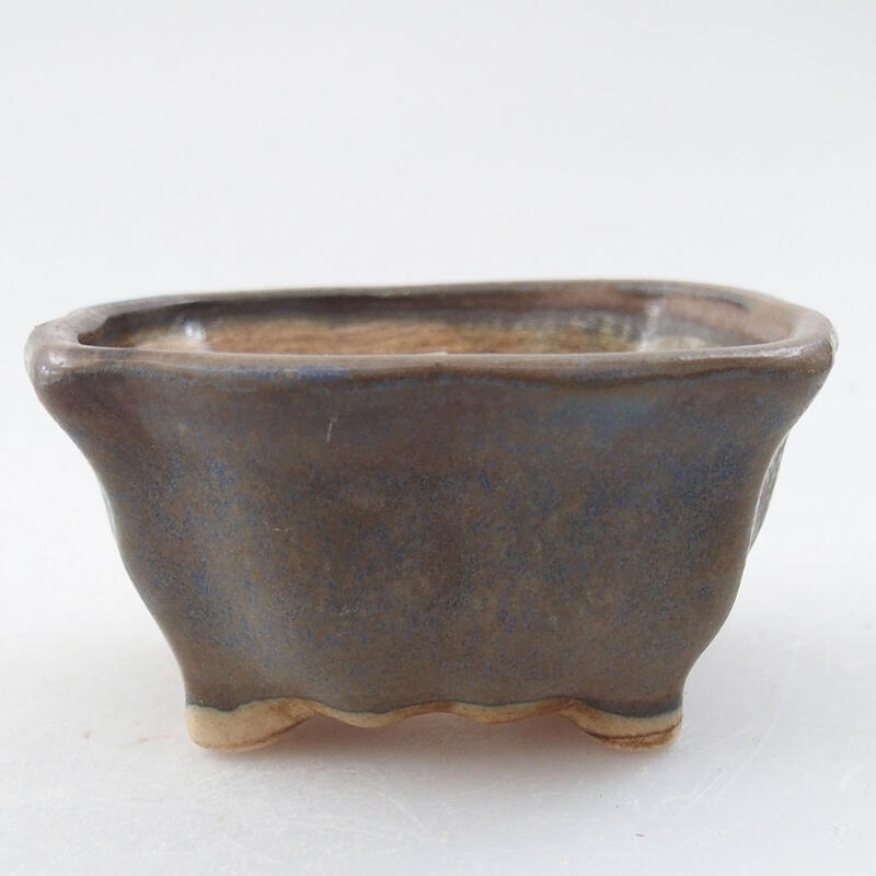 Ceramic bonsai bowl 7 x 7 x 3.5 cm, color blue