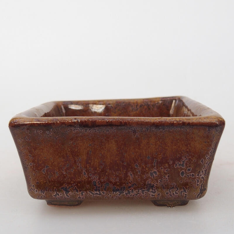 Ceramic bonsai bowl 7 x 7 x 3 cm, color brown