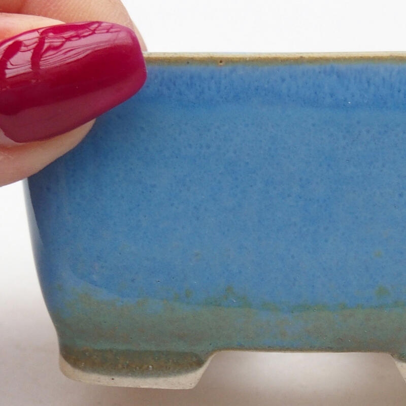 Ceramic bonsai bowl 7 x 7 x 4 cm, color blue