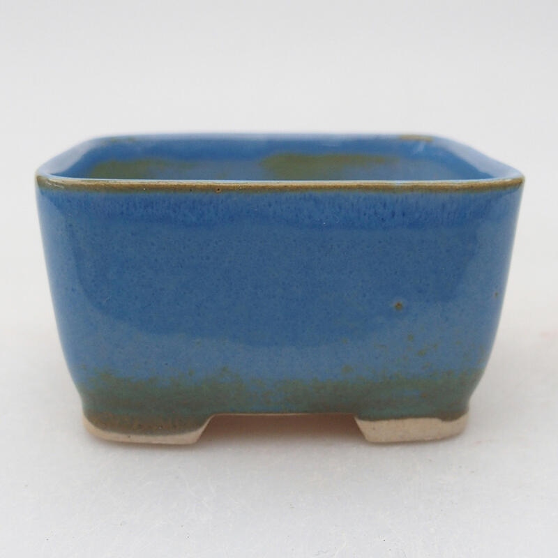 Ceramic bonsai bowl 7 x 7 x 4 cm, color blue