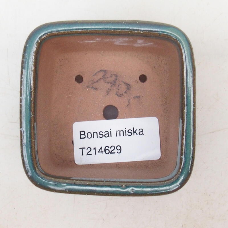 Ceramic bonsai bowl 7 x 7 x 4 cm, color green