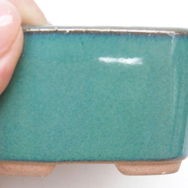 Ceramic bonsai bowl 7 x 7 x 4 cm, color green