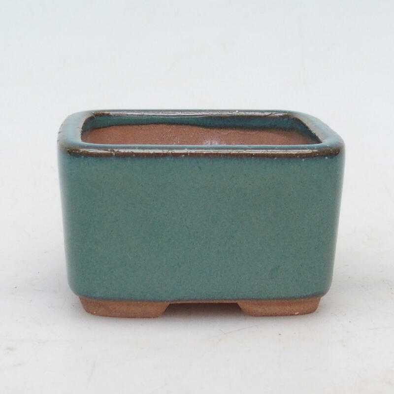 Ceramic bonsai bowl 7 x 7 x 4 cm, color green